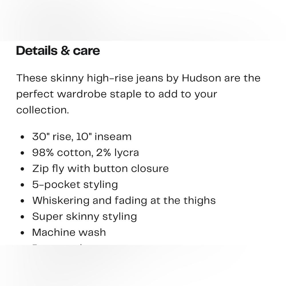 🎉HP🎉Hudson Jeans Natalie Mid-Rise Super Skinny Jeans. - Picture 3 of 11
